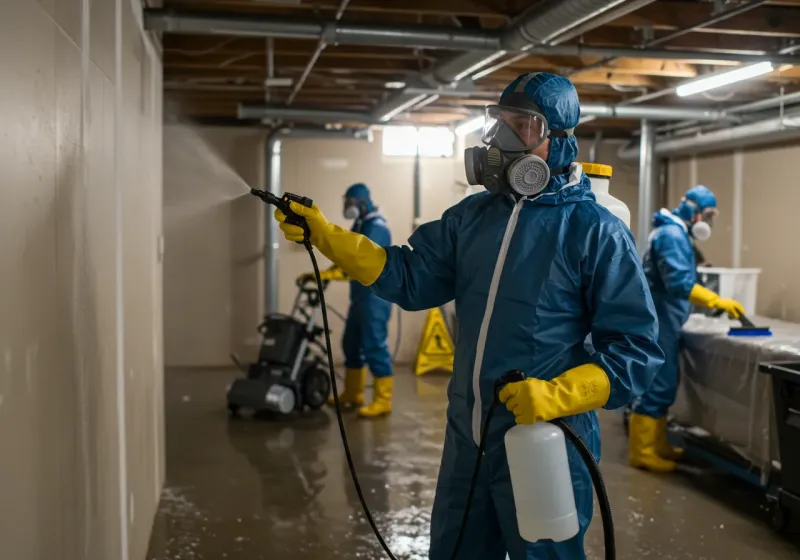 Basement Sanitization and Antimicrobial Treatment process in Marlinton, WV
