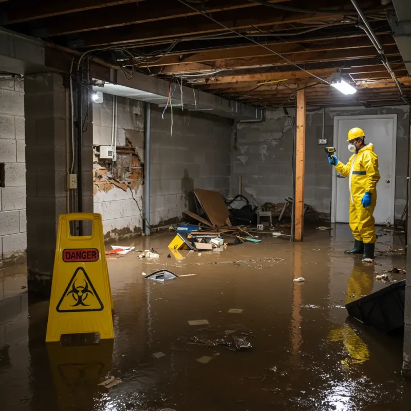 Flooded Basement Electrical Hazard in Marlinton, WV Property