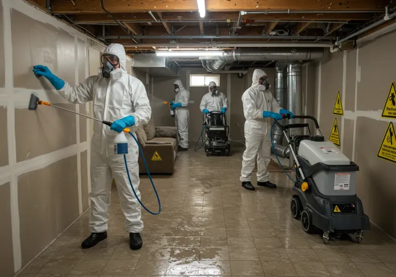 Basement Moisture Removal and Structural Drying process in Marlinton, WV
